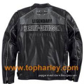 Harley-Davidson® Mens Horizon Trademark B&S Reflective Black Leather Jacket 97192-14VM